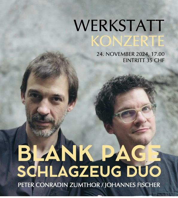 Blank Page Schlagzeugduo Zumthor Fischer in der Klavier-Werkstatt